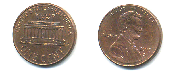 США 1 ЦЕНТ 2005 D ЛИНКОЛЬН KM 201b цинк плакированный медью 86-466