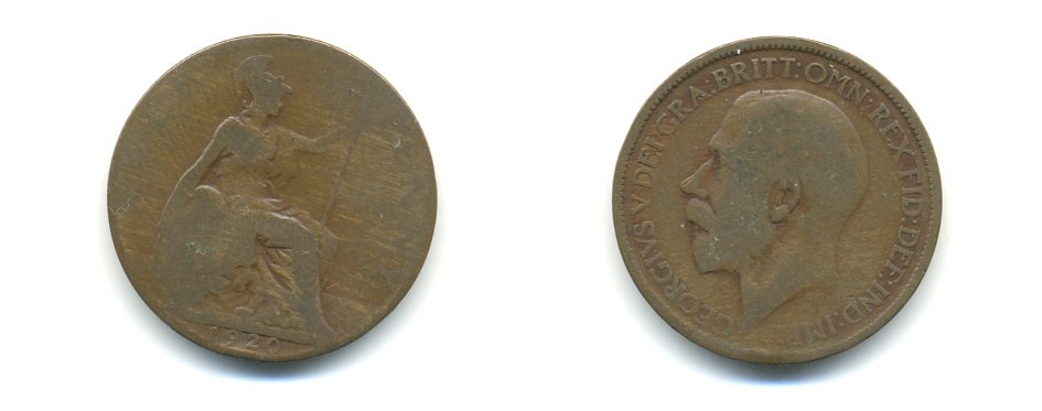 Великобритания 1/2 пенни 1920 Георг V (1910-1936) KM 809, Spink 4056 бронза 59-916