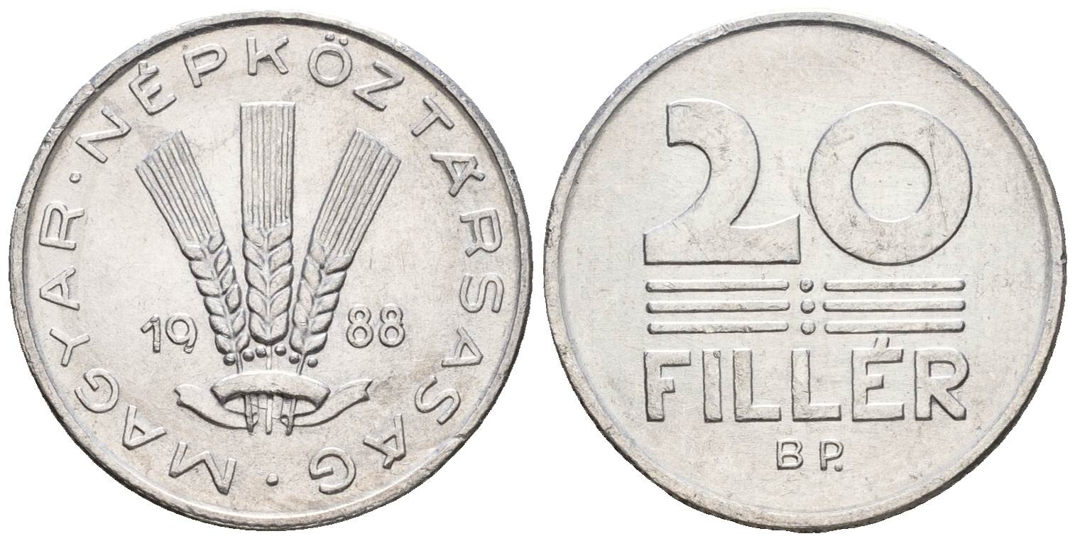 Венгрия 20 филлеров 1988 Народная Республика (1949-1989) KM 573 алюминий 259-215