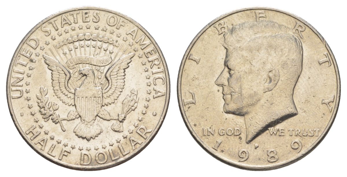 США 1/2 доллара (50 центов) 1976 D, 200 лет независимости, Джон Кеннеди KM 205 медь плакированная медно-никелем aUNC 4545-826