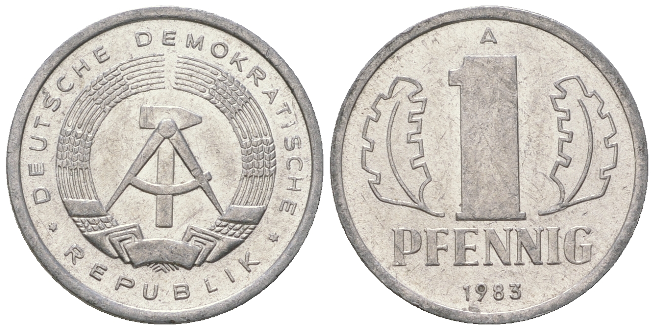 ГДР 1 пфенниг 1983 А KM 8.2 алюминий 4623-448