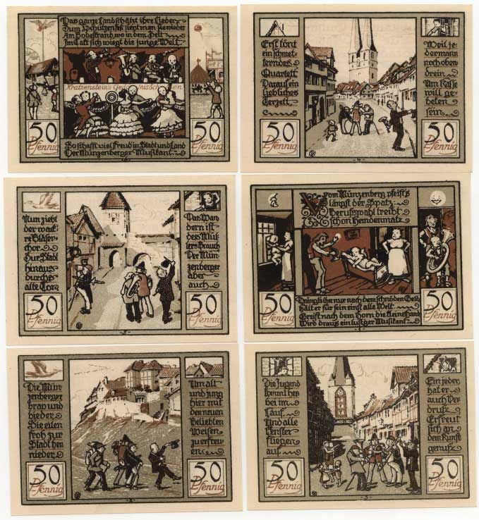 КИЕДЛИНБУРГ 6х50 ПФЕННИГОВ ОРКЕСТР бумага UNC (пресс) 70-3011