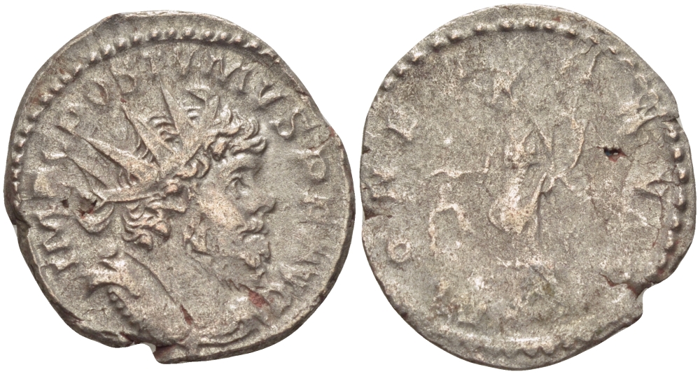 Римская Империя (императоры в Галлии) антониниан 260 - 269 Постум. IMP C POSTVMVS P F AVG / MONETA AVG, Монета с весами и рогом Изобилия, Колония Агриппины, Good Very fine RIC 315 биллон 1073-12-72