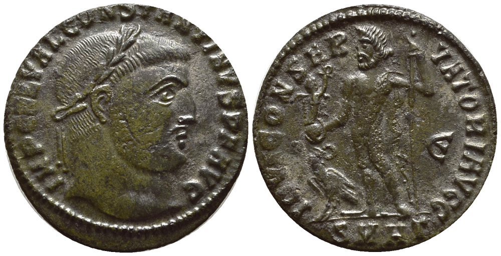 Римская Империя нуммий 313 Константин I Великий IOVI CONSERVATORI AVGG Гераклея about Extremely fine RIC 75 бронза 270-144