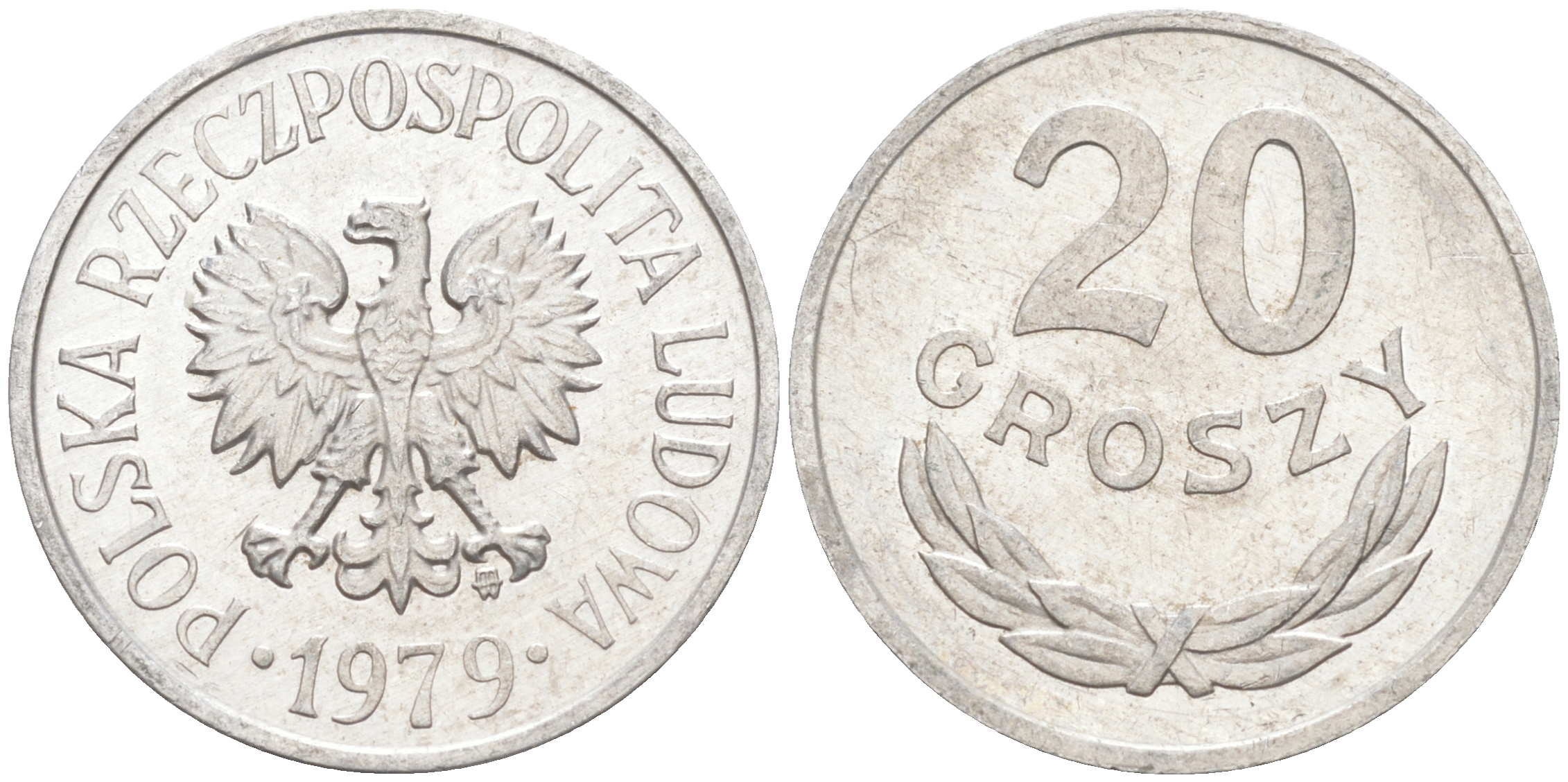 ПОЛЬША 20 ГРОШЕЙ 1979 MW KM A47 алюминий 188-759