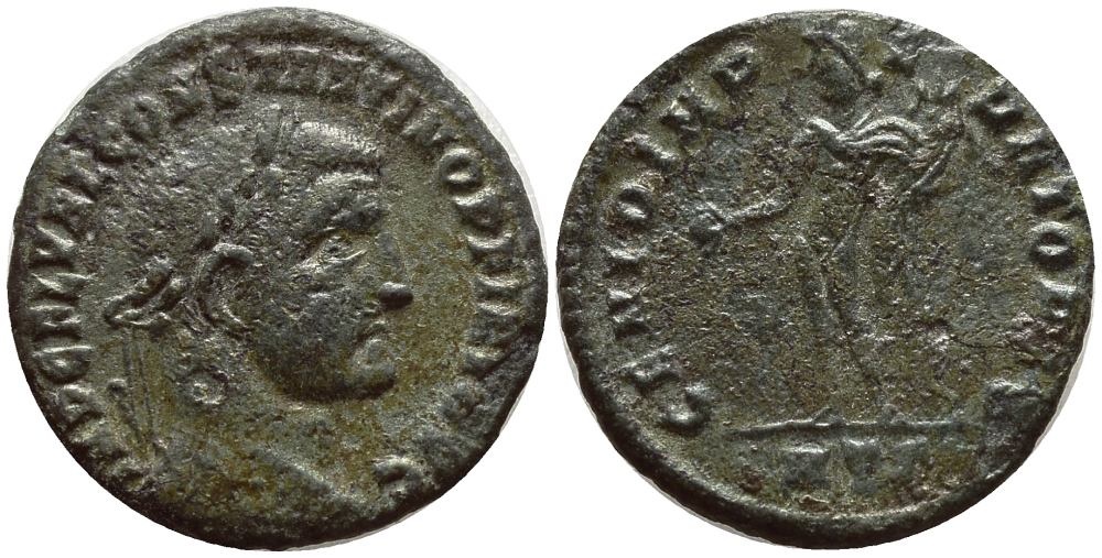 Римская Империя нуммий 310 Константин I Великий GENIO IMPERATORIS Гераклея (оффицина Г не описана в RIC) Good Very fine RIC 49b бронза 270-112