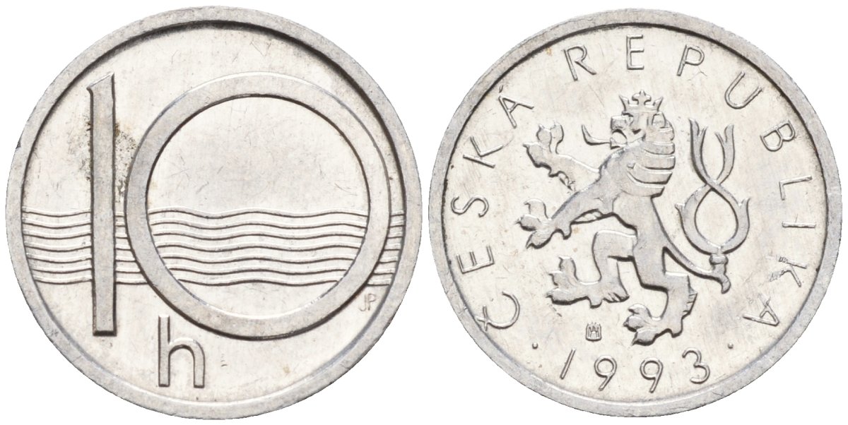 Чехия 10 геллеров 1993 KM 6 алюминий 4152-759