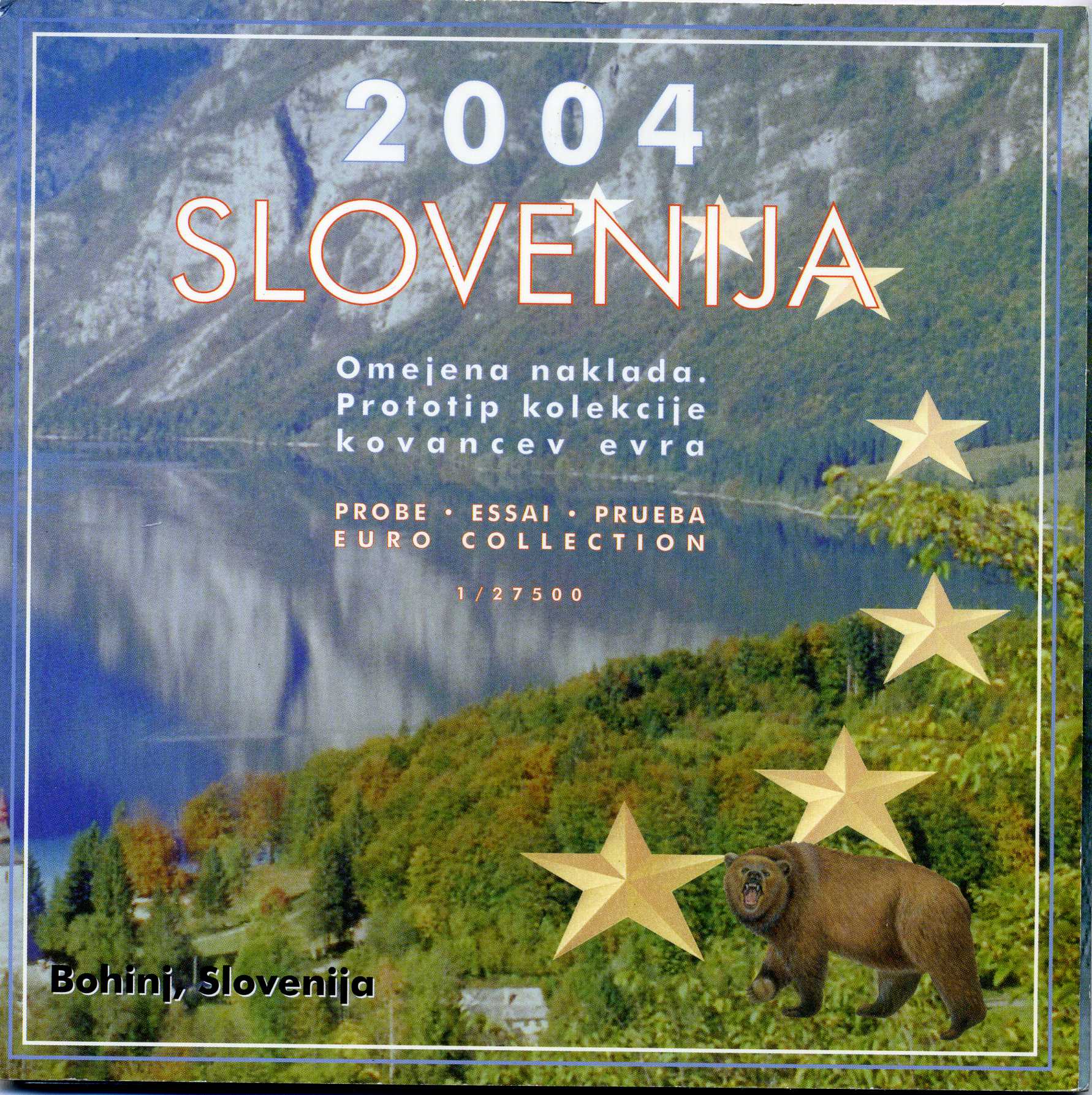Словения набор из 9 монет 2004 1 евроцент-5 евро, европробники, в оригинальном буклете BUNC 3-4-11-40