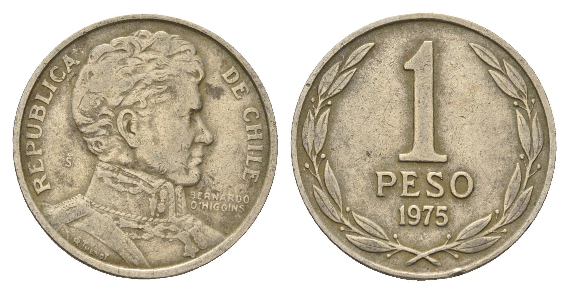 Чили 1 песо 1975 KM 207 медно-никель 4703-655