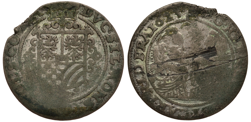 Силезия, Мюнстерберг, Олесница 24 крейцера 1623 Генрих и Карл Фридрих (1617-1639), вес 3,51 гр. Fr.u.S. 2269. серебро 1516-644