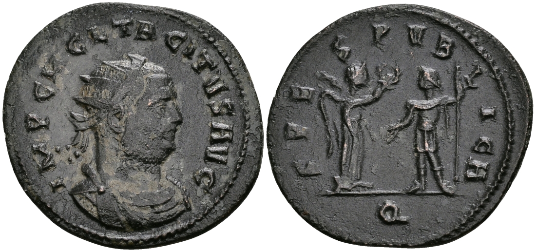 Римская Империя аврелианиан 275 - 276 Тацит SPES PVBLICA Тицин Good Very fine RIC 167 бронза 1073-3-8-5