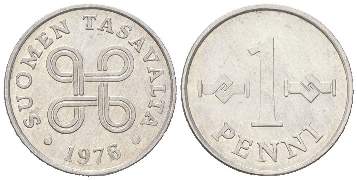 Финляндия 1 пенни 1976 KM 44a алюминий aUNC 218-339