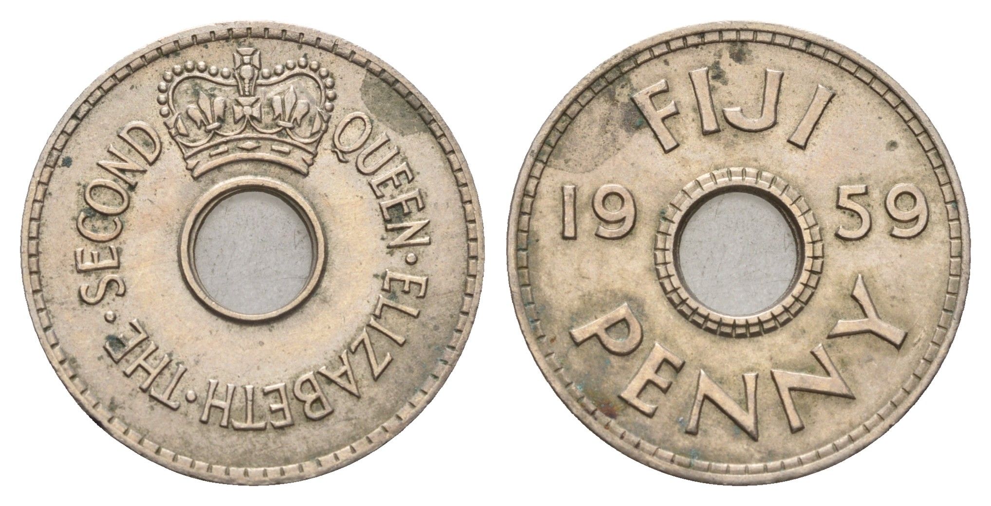 Фиджи 1 пенни 1959 Елизавета II (1952-2022) KM 21 медно-никель aUNC 4671-357