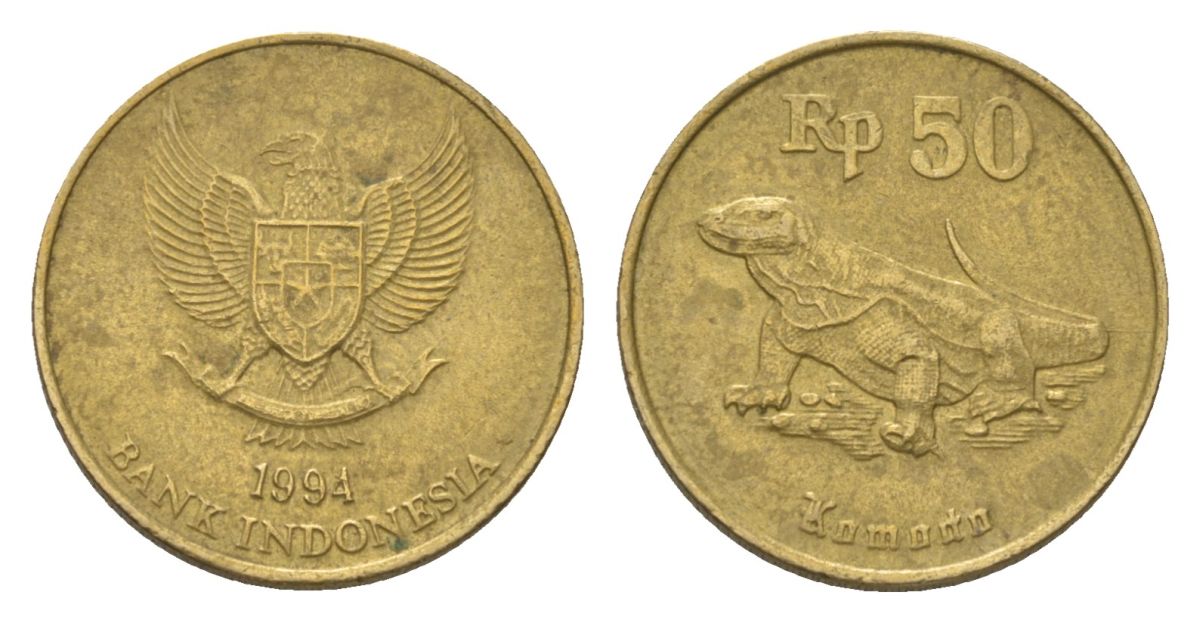 Индонезия 50 рупий 1994 KM 52 алюминиевая бронза 4625-749