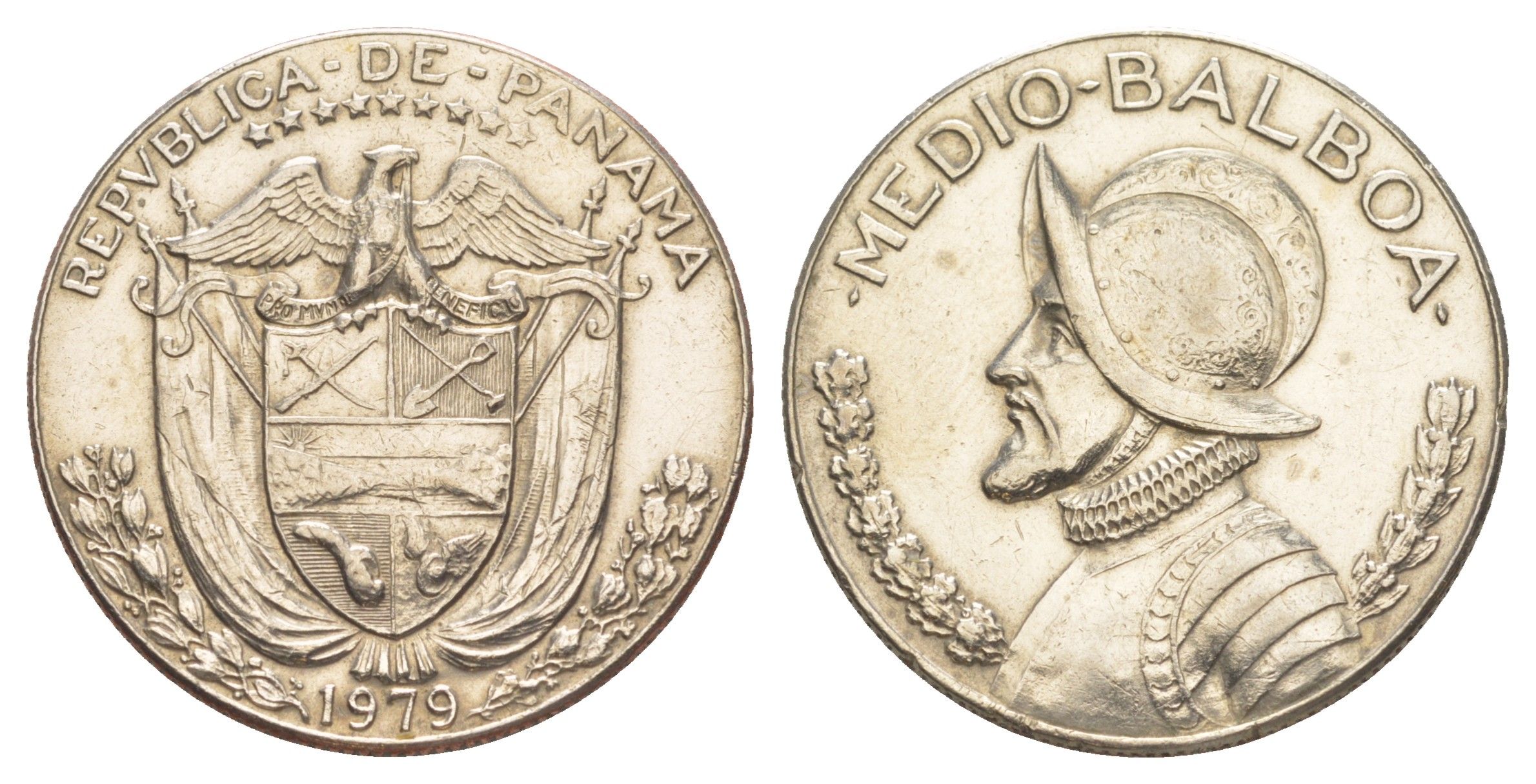 Панама 1/2 бальбоа (50 сентесимо) 1979 редкий год KM 12b медь плакированная медно-никелем 4634-1126