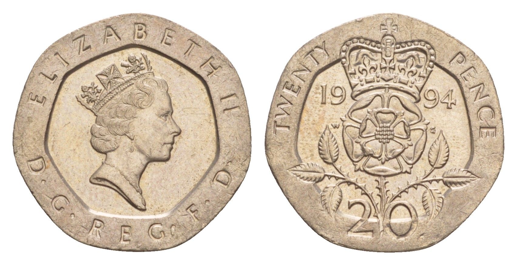 Великобритания 20 пенсов 1994 Елизавета II (1952-2022) KM 939, Spink 4361 (G2) медно-никель 4639-864