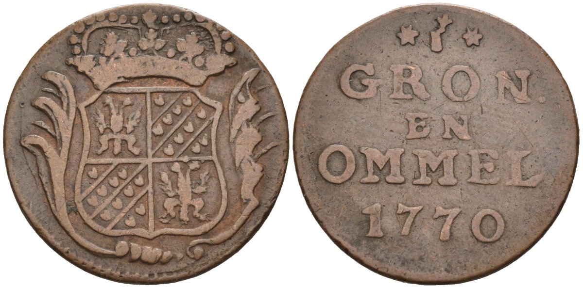 Гронинген и Оммеланд, Нидерланды 1 дуит 1770 KM 65 медь 4575-836