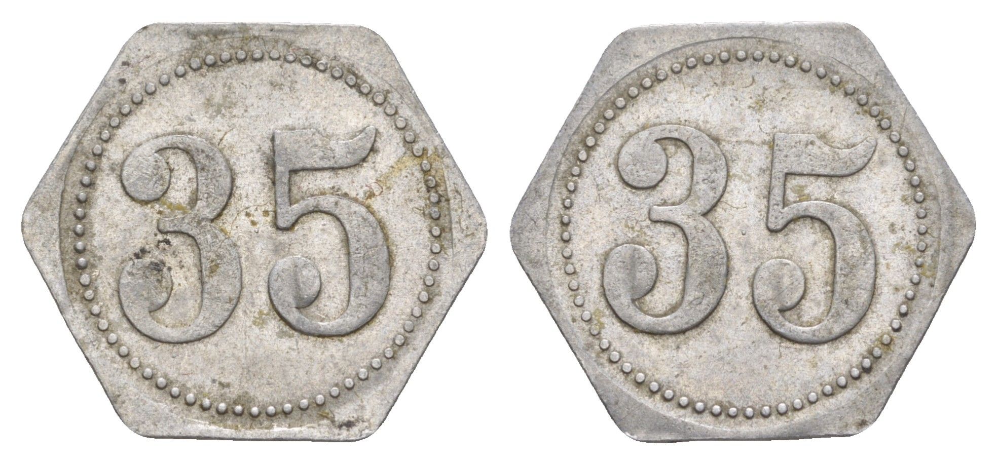 Германия жетон в 35 пфеннигов для приобретения "стакана пива" ND размер 21,5x21,5 мм, вес 0,97 гр алюминий 4638-856