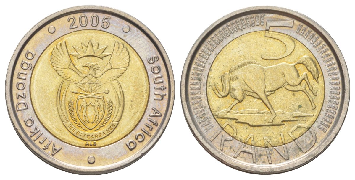 ЮАР 5 рандов 2005 KM 297 биметалл UNC 4626-846