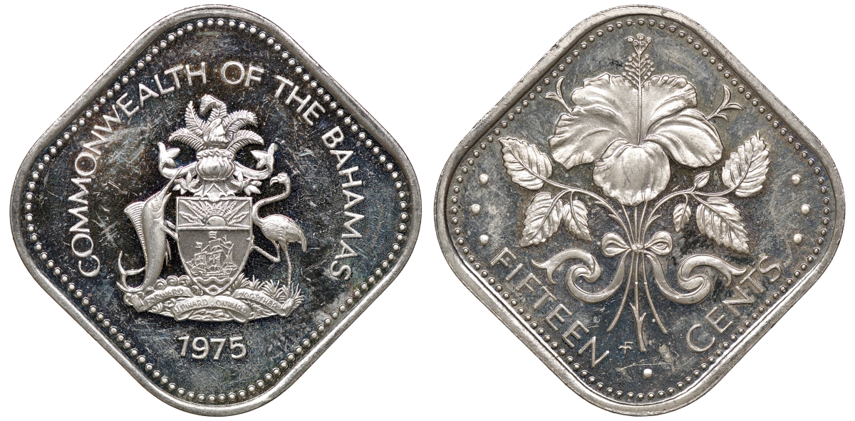 Багамские острова 15 центов 1975 KM 62 медно-никель 00-00