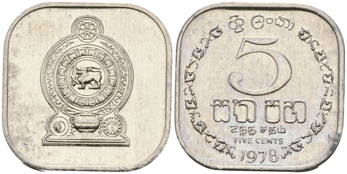 Шри-Ланка 5 центов 1978 KM 139a алюминий 4135-1246
