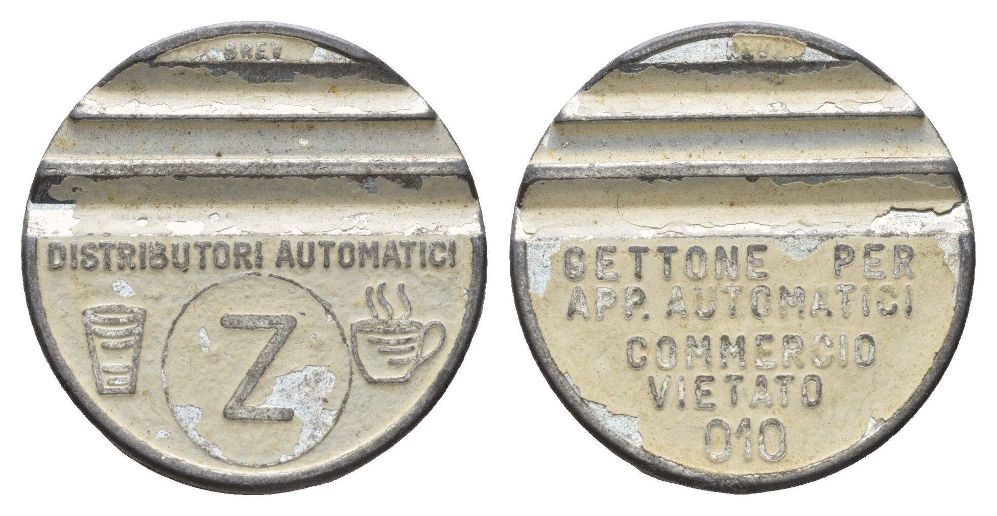 Италия жетон для выдачи напитков (Distribuzione Automatica) - кофе диаметр 25 мм, вес 4,4 гр никель 4670-614