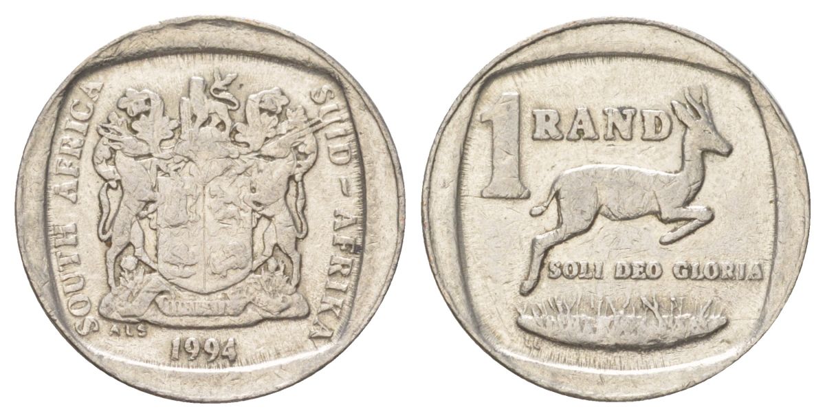 ЮАР 1 ранд 1994 KM 138 медь плакированная никелем 4627-314