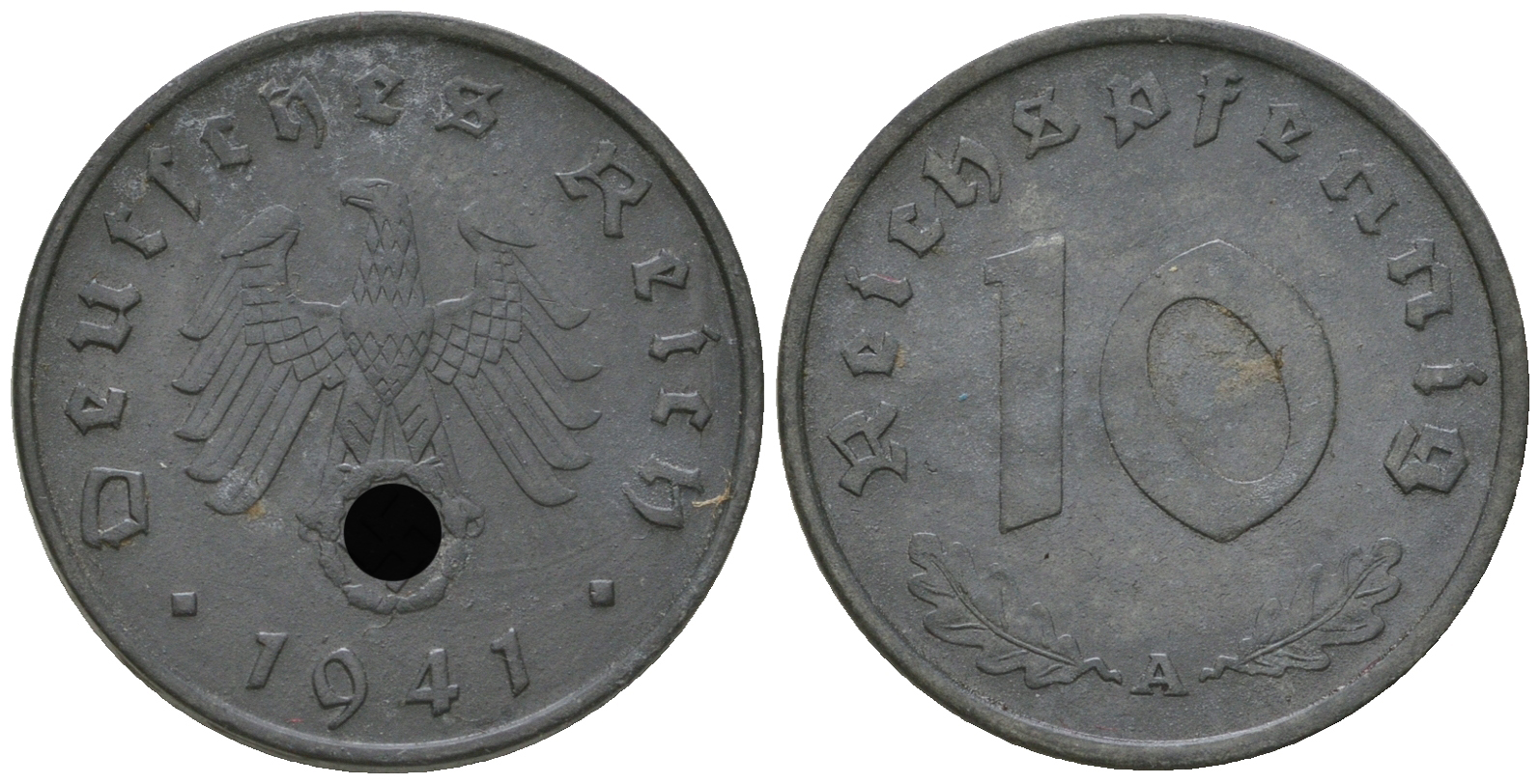 Германия 10 рейхспфеннигов 1941 A KM 101, J. 371 цинк  4656-122