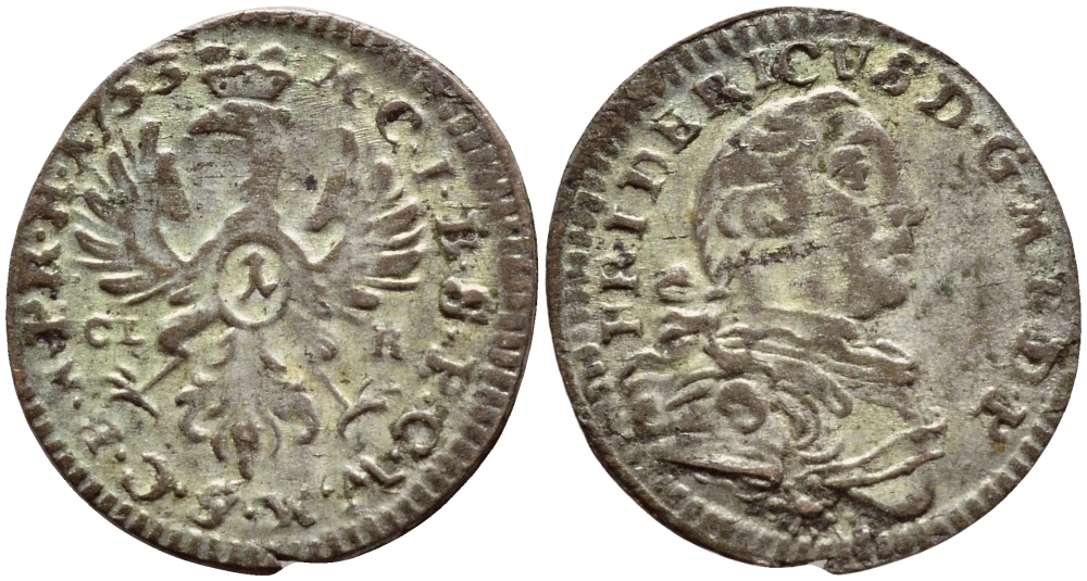 Бранденбург-Байрейт 1 крейцер 1753 Фридрих (1735-1763) KM 192 серебро 1530-344