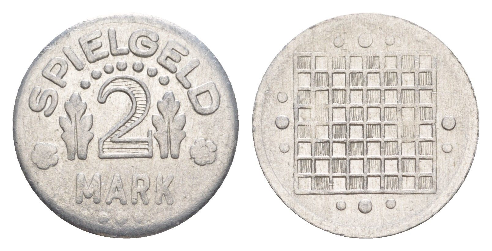 Германия игровой жетон в 2 марки ND разновидность - Глобус, вес 0,8 гр, диаметр 20 мм алюминий UNC 4636-964