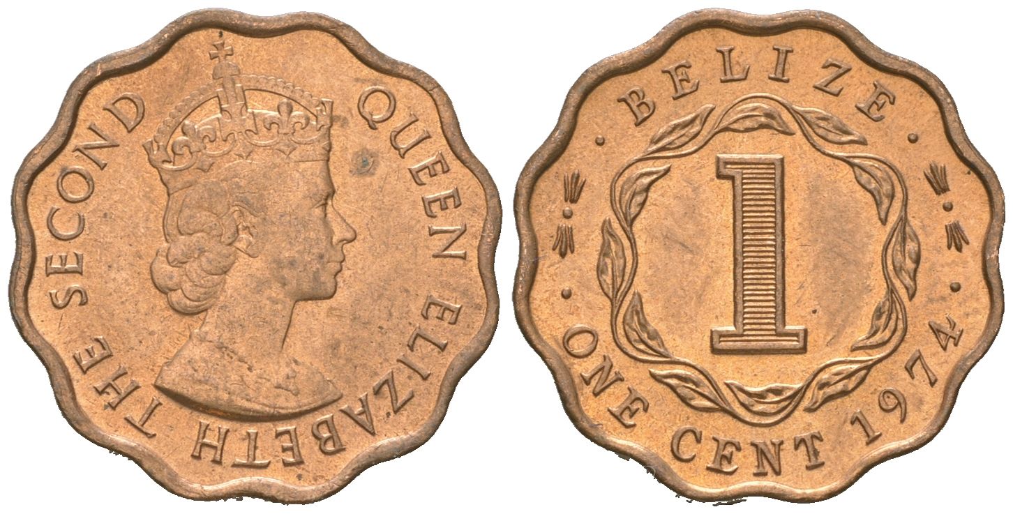 Белиз 1 цент 1974 KM 33 бронза UNC 4044-935