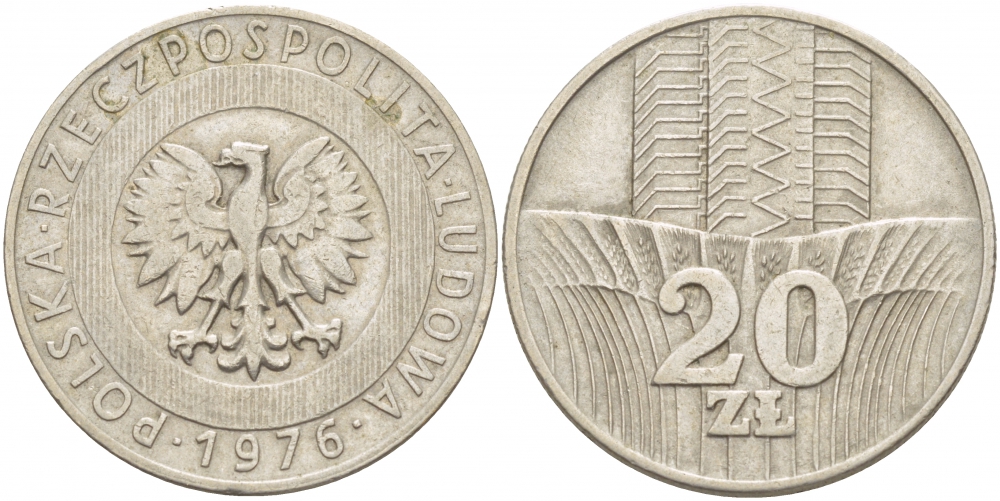 Польша 20 злотых 1976 MW KM 67 медно-никель 4536-1213