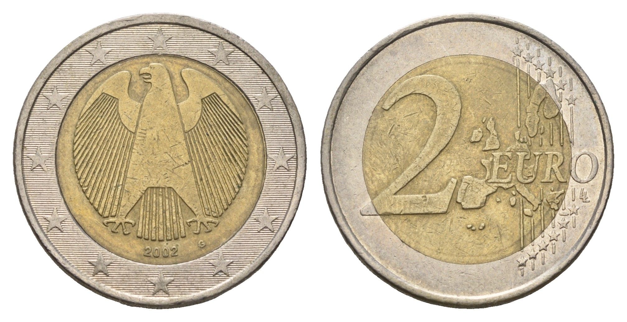 Германия 2 евро 2002 G KM 214 биметалл 4616-553