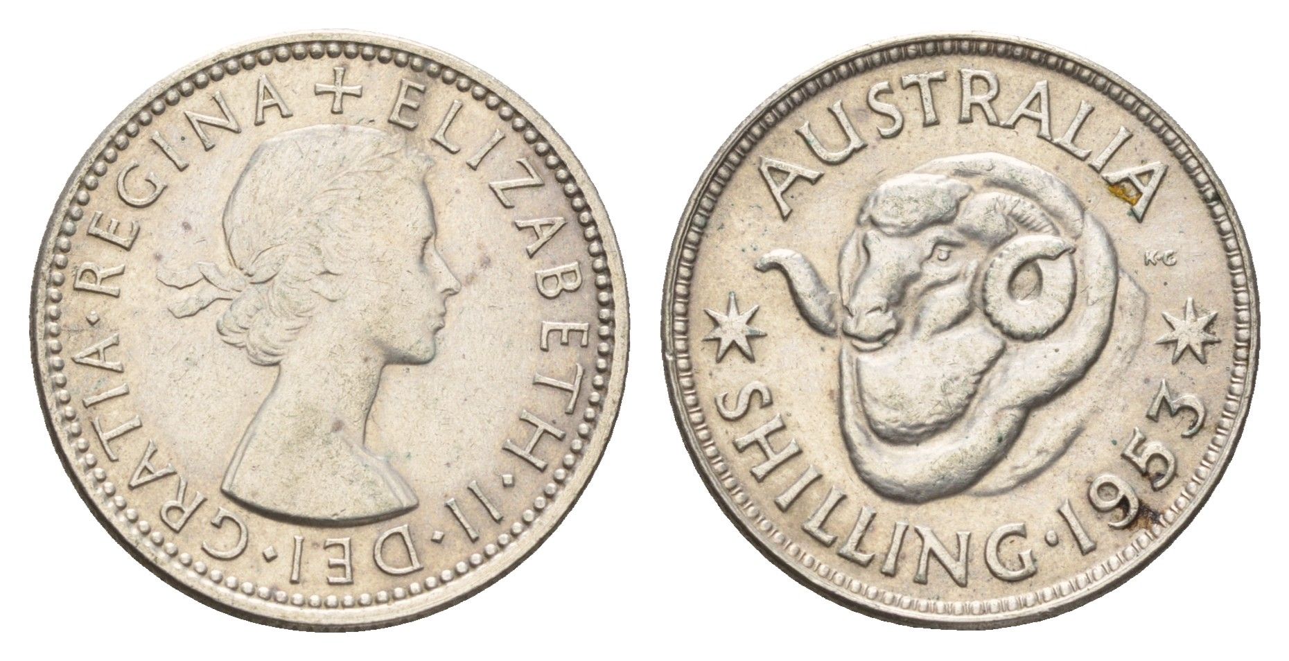 Австралия 1 шиллинг 1953 Елизавета II (1952-2022) KM 53 серебро 4671-447