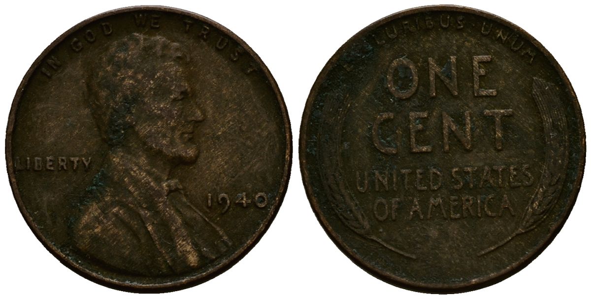 США 1 цент 1940 Линкольн KM 132 бронза 4164-817
