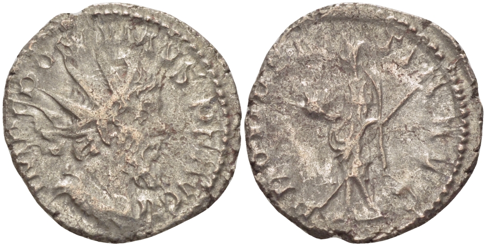 Римская Империя (императоры в Галлии) антониниан 260 - 269 Постум. IMP C POSTVMVS P F AVG / PROVIDENTIA AVG, Провиденция, держащая скипетр и сферу, Колония Агриппины, Good Very fine RIC 323 биллон 1073-13-46