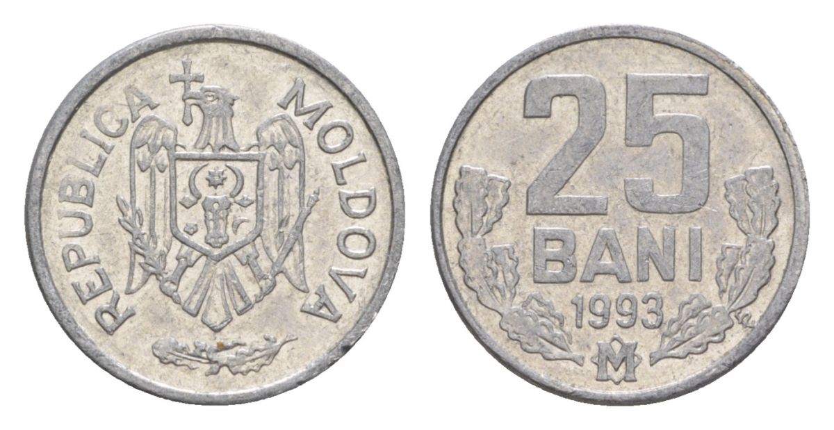 Молдавия (Молдова) 25 бань (бани) 1993 KM 3 алюминий 4632-761