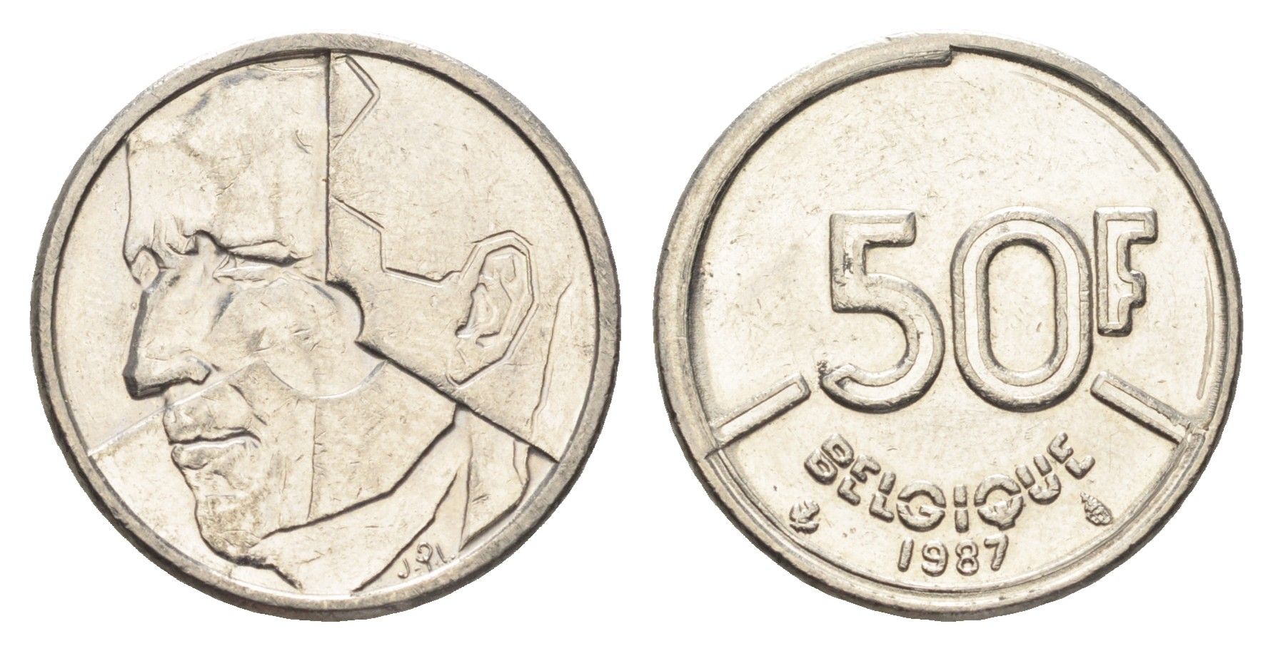 Бельгия 50 франков 1987 Belgique, Бодуэн I (1951-1993) KM 168 никель 4706-114