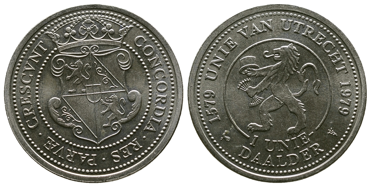 Нидерланды 1 даалдер 1979 400 лет Утрехтскому союзу медно-никель UNC 4381-551