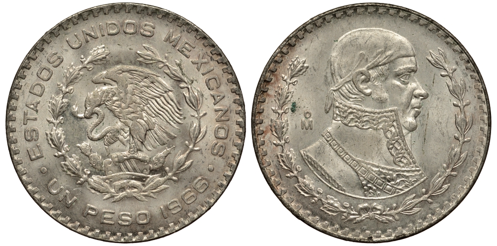 Мексика 1 песо 1966 Хосе Мария Морелос KM 459 серебро 107-1135