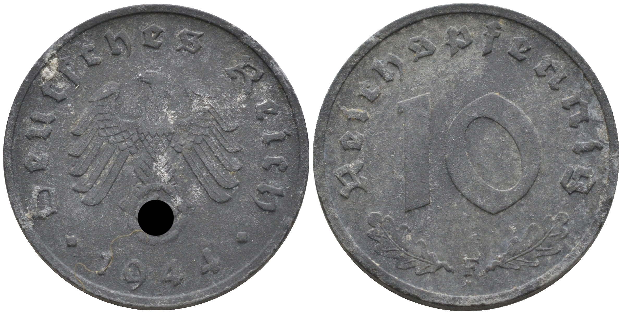 Германия 10 рейхспфеннигов 1944 F KM 101, J. 371 цинк 4116-615