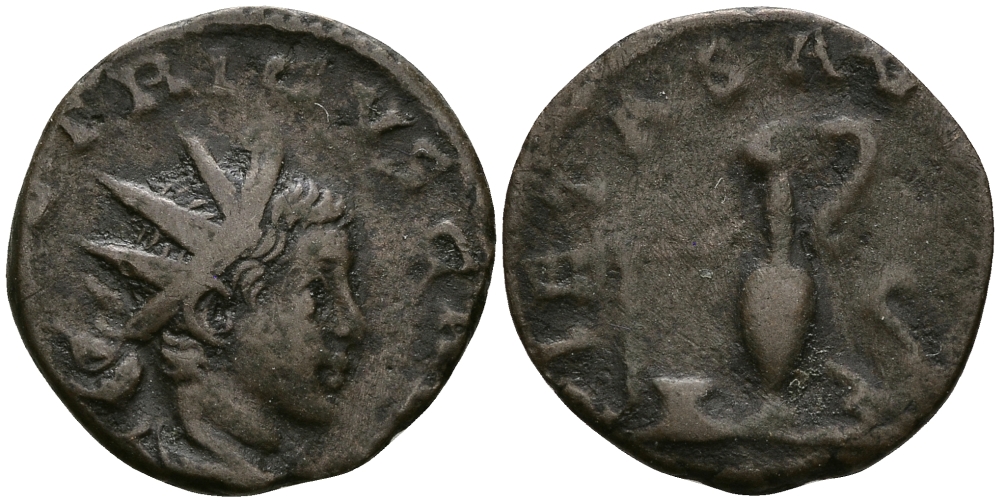 Римская Империя (императоры в Галлии) антониниан 273 Тетрик II в ранге цезаря PIETAS AVGVSTOR Колония Агриппины Very fine RIC 259 бронза 1073-10-52