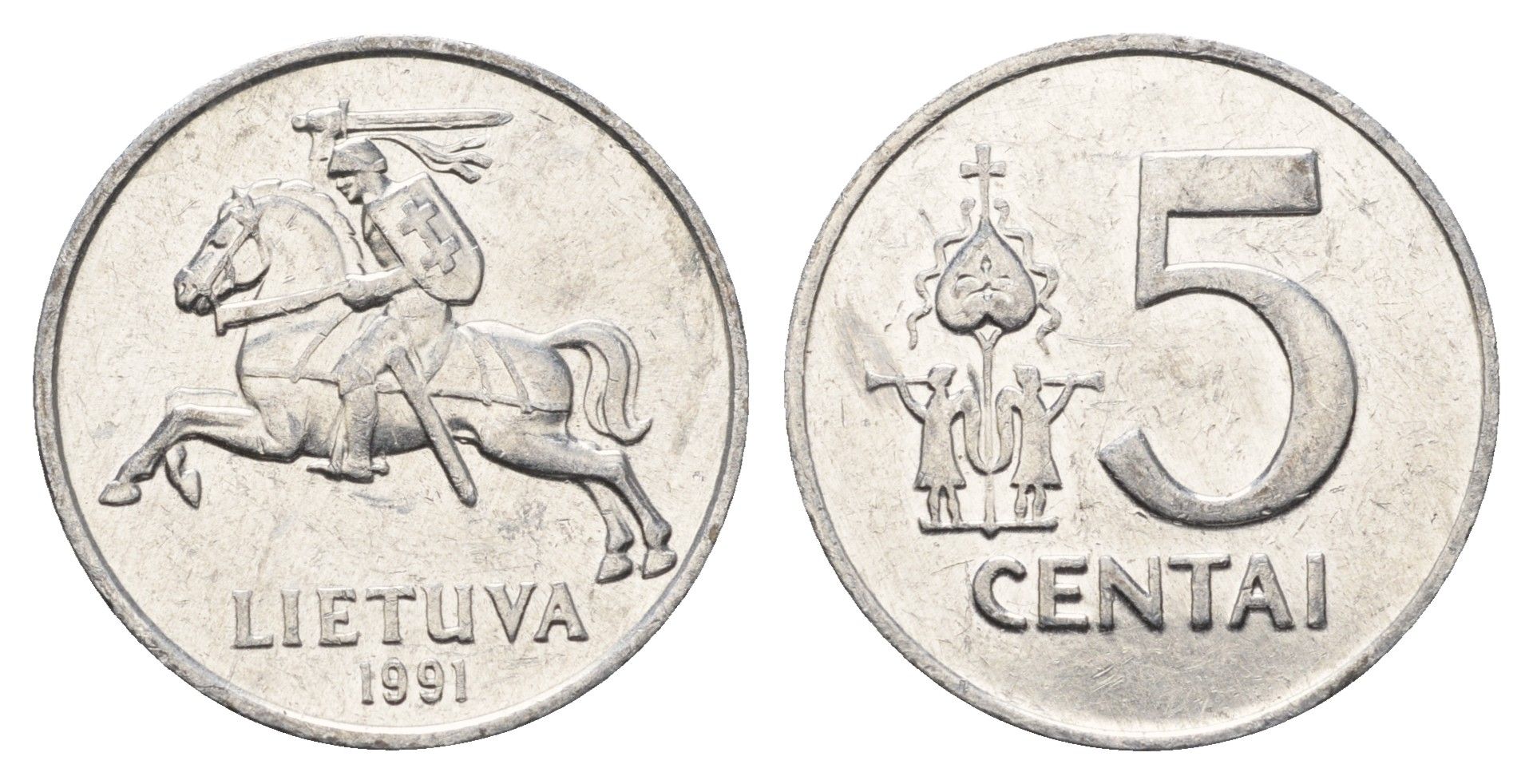 Литва 5 центов (сентов) 1991 год-тип KM 87 алюминий 4688-935