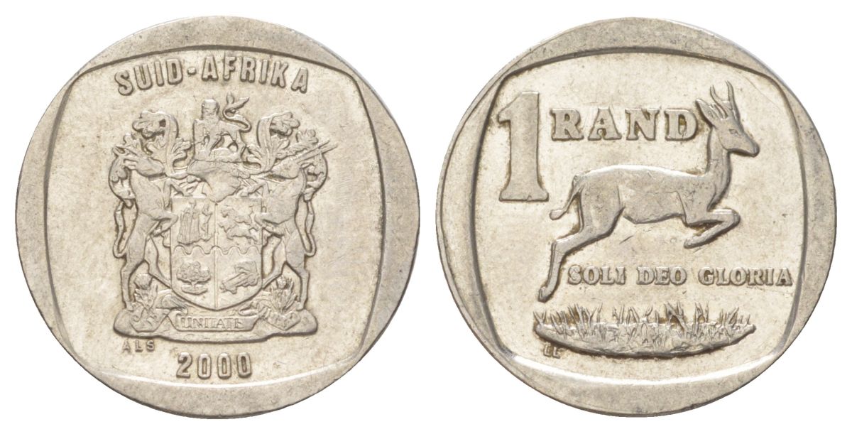 ЮАР 1 ранд 2000 KM 164 медь плакированная никелем 4627-352