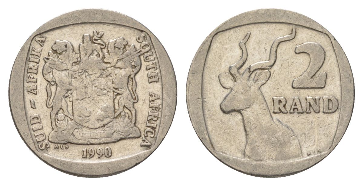 ЮАР 2 ранда 1990 KM 139 медь плакированная никелем 4626-1037