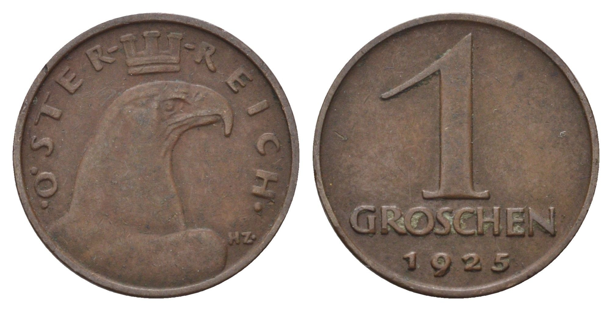 Австрия 1 грош 1925 KM 2836 бронза 4684-821