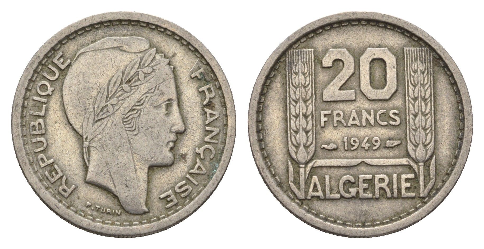 Алжир 20 франков 1949 KM 91 медно-никель 4119-1243