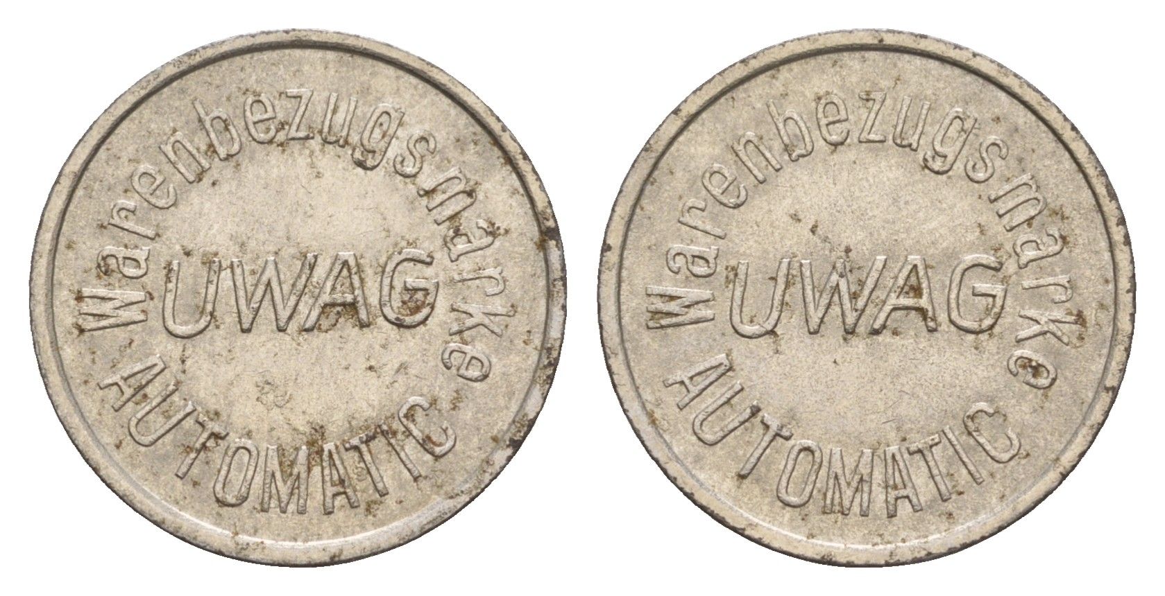 Германия игровой жетон UWAG Warenbezugsmarke диаметр 20,5 мм, вес 3,8 гр медно-никель 4655-668