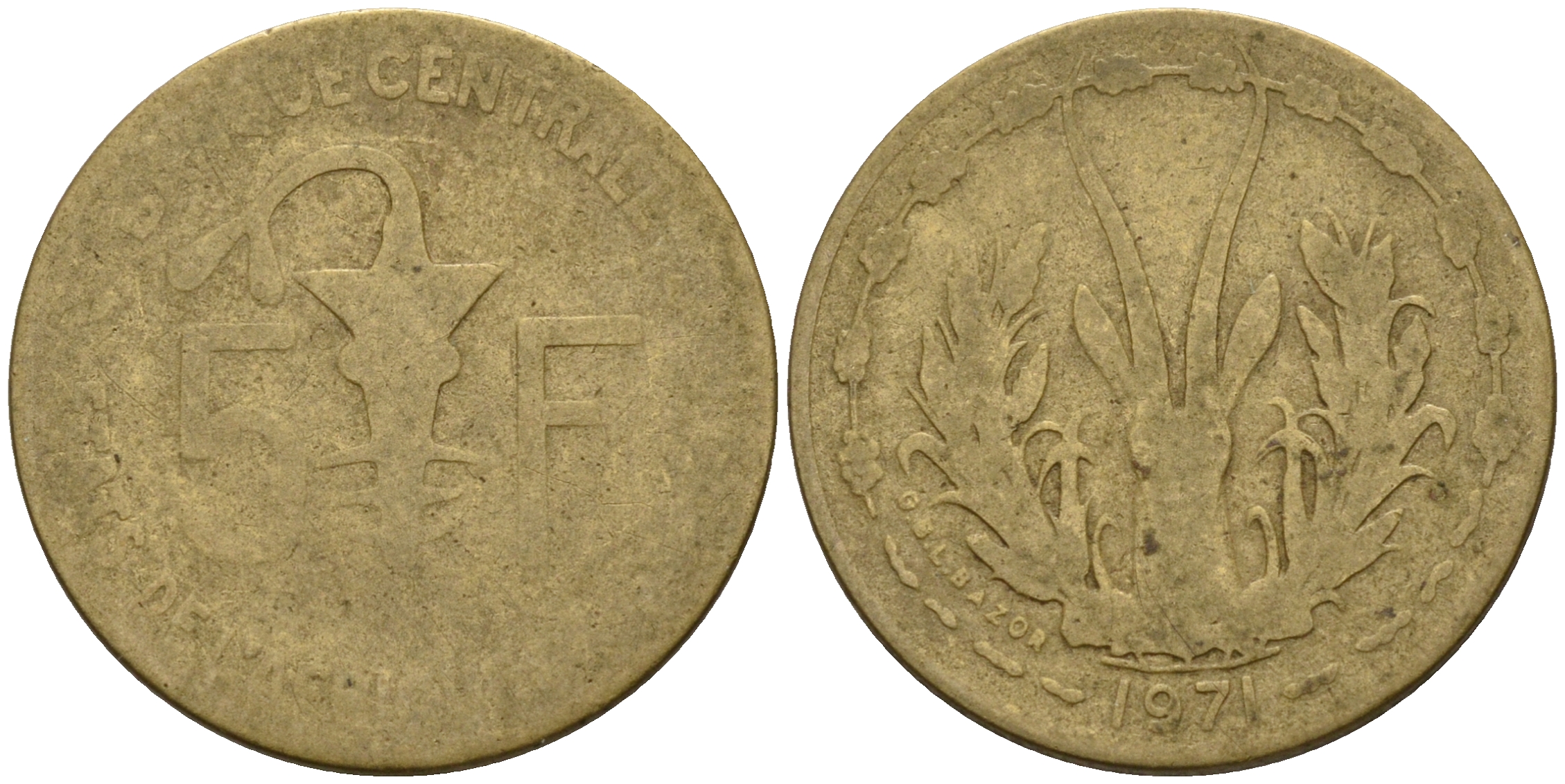 Западно-Африканские штаты 5 франков 1971  KM 2а алюминий никель бронза    4594-1057