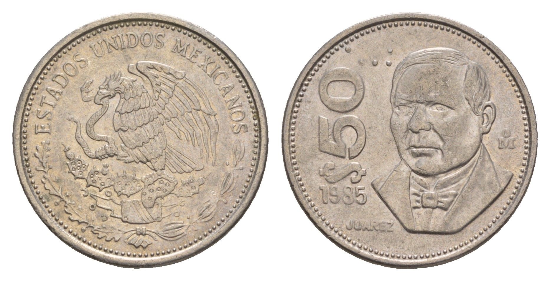 Мексика 50 песо 1985 KM 495 медно-никель 4656-1232